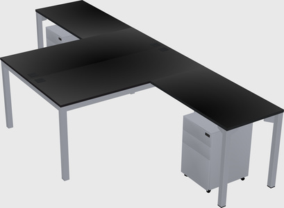 Shared l-shaped desk