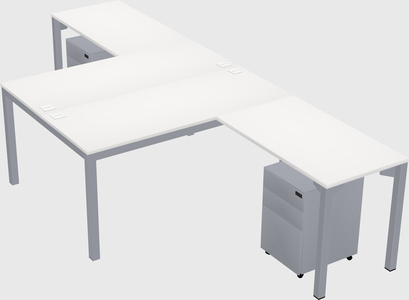 Shared l-shaped desk