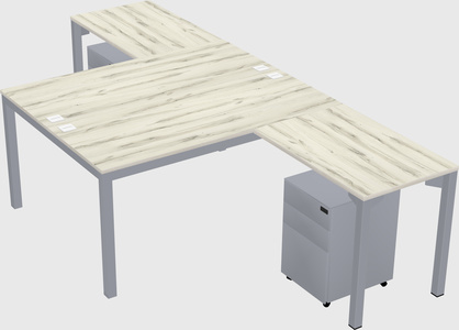 Shared l-shaped desk