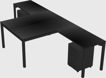 Shared l-shaped desk