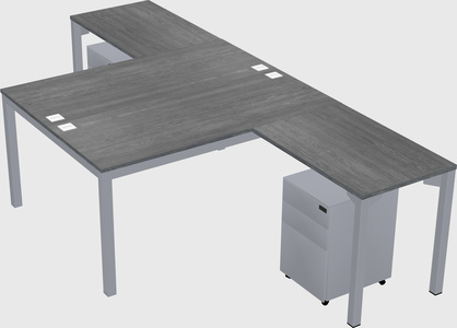 Shared l-shaped desk
