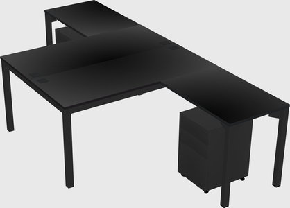 Shared l-shaped desk
