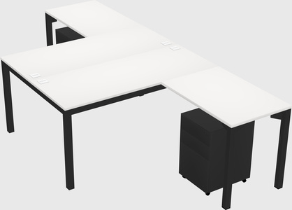 Shared l-shaped desk