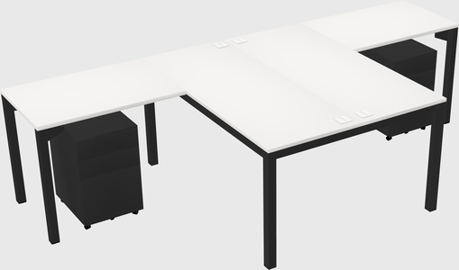 Shared l-shaped desk