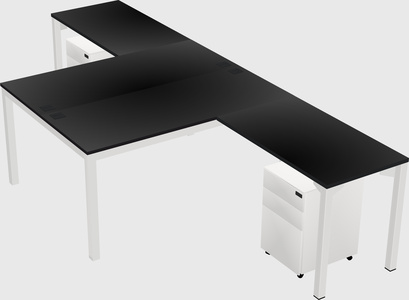 Shared l-shaped desk