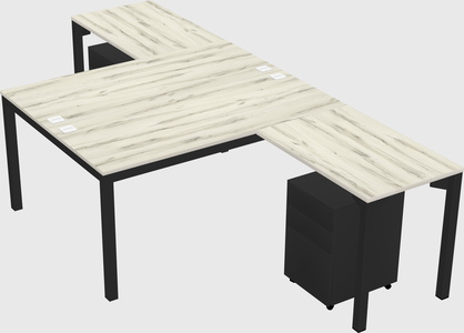 Shared l-shaped desk