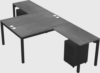 Shared l-shaped desk