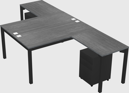 Shared l-shaped desk