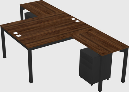 Shared l-shaped desk