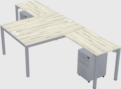 Shared l-shaped desk