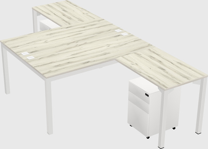 Shared l-shaped desk