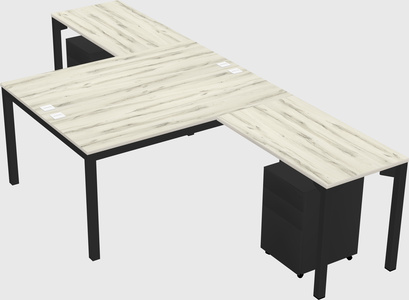 Shared l-shaped desk