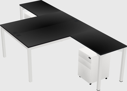 Shared l-shaped desk