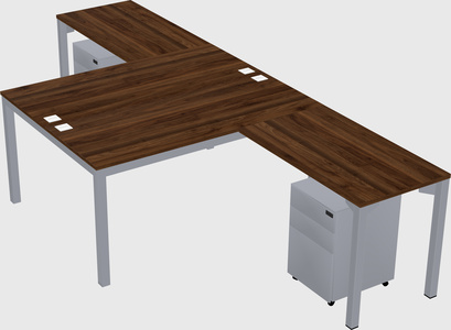 Shared l-shaped desk