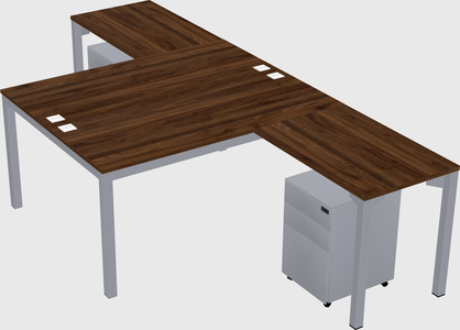 Shared l-shaped desk