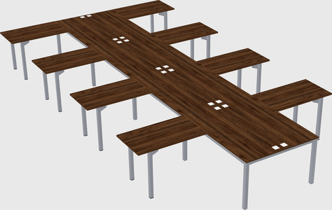 Shared l-shaped desk