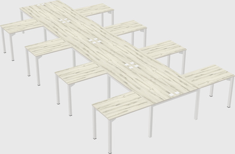 Shared l-shaped desk