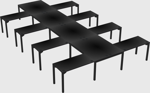 Shared l-shaped desk