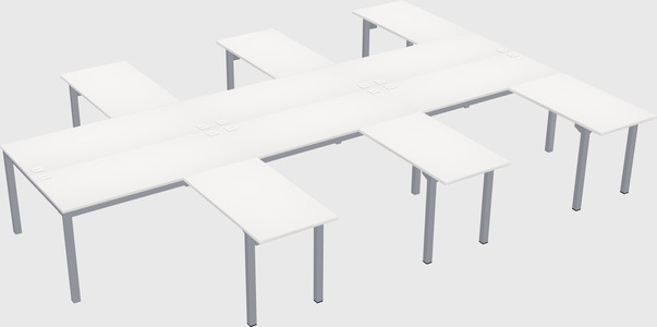 Shared l-shaped desk