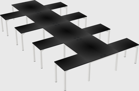 Shared l-shaped desk
