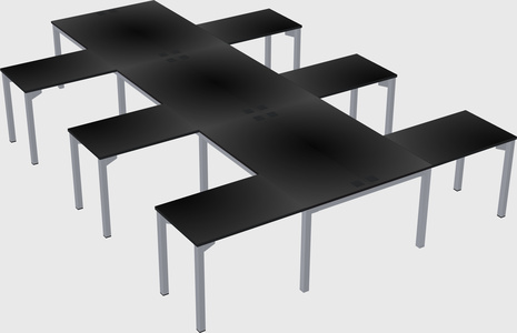 Shared l-shaped desk
