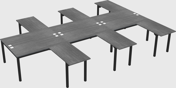 Shared l-shaped desk