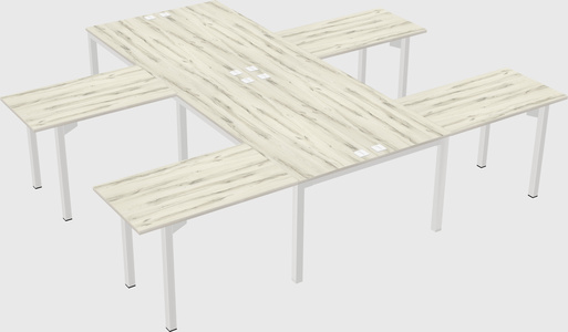 Shared l-shaped desk