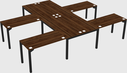 Shared l-shaped desk