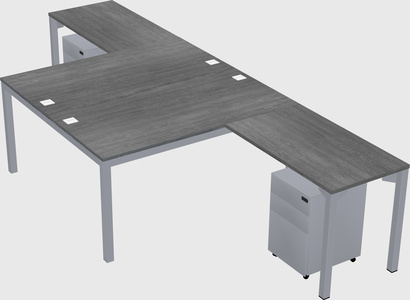 Shared l-shaped desk