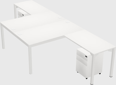 Shared l-shaped desk