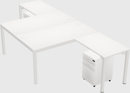 Shared l-shaped desk