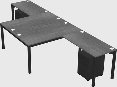 Shared l-shaped desk