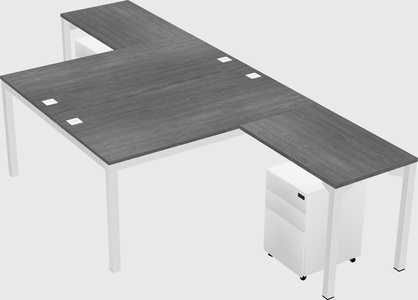 Shared l-shaped desk