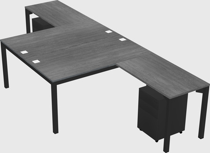 Shared l-shaped desk