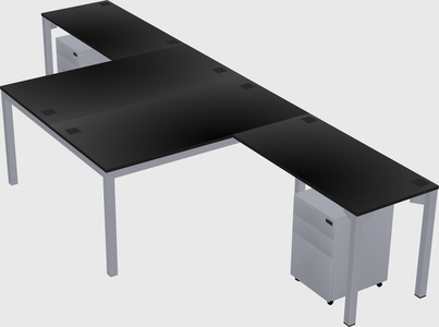 Shared l-shaped desk