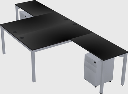 Shared l-shaped desk