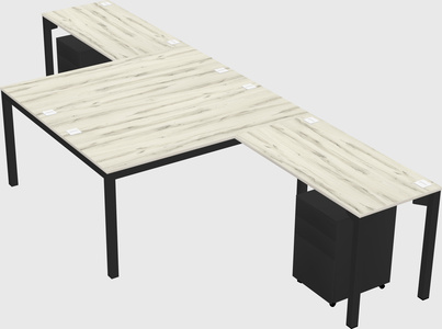 Shared l-shaped desk