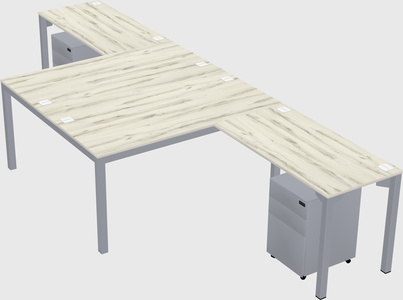 Shared l-shaped desk