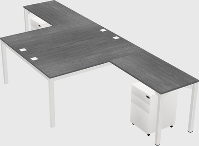Shared l-shaped desk