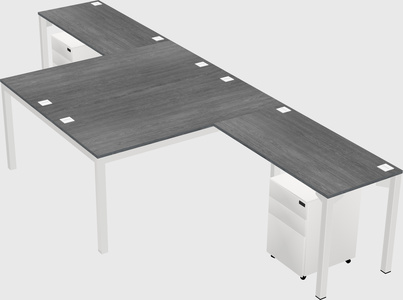 Shared l-shaped desk