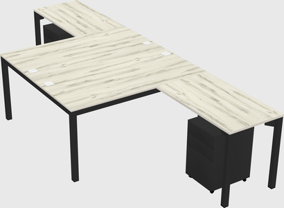 Shared l-shaped desk