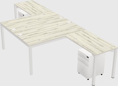 Shared l-shaped desk
