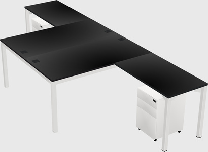 Shared l-shaped desk