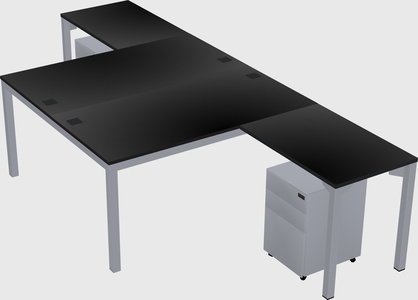 Shared l-shaped desk