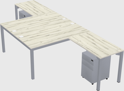 Shared l-shaped desk