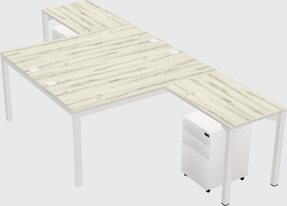 Shared l-shaped desk