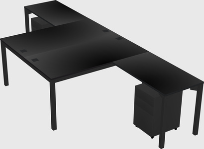 Shared l-shaped desk