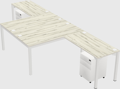 Shared l-shaped desk
