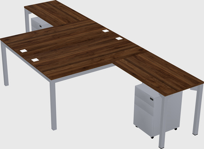 Shared l-shaped desk