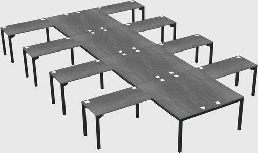 Shared l-shaped desk